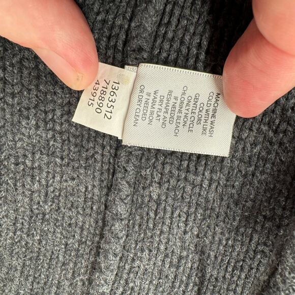 J. Jill PureJill Cashmere Blend Roll Neck Cardigan Sweater‎ Women's S Gray - Picture 6 of 8